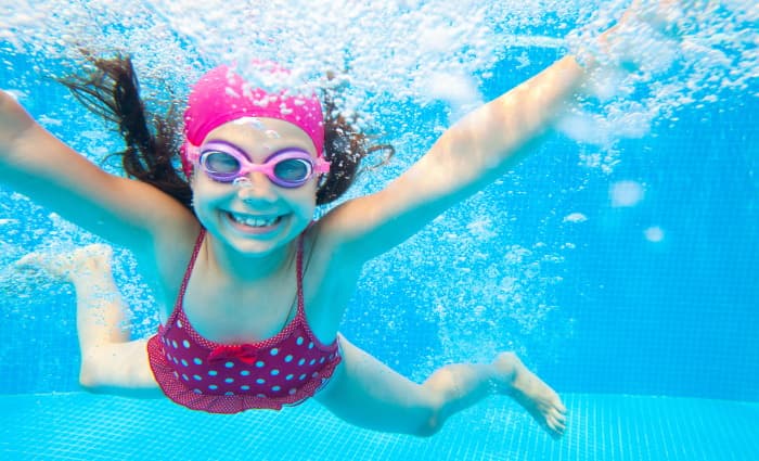 Child in swimming pool