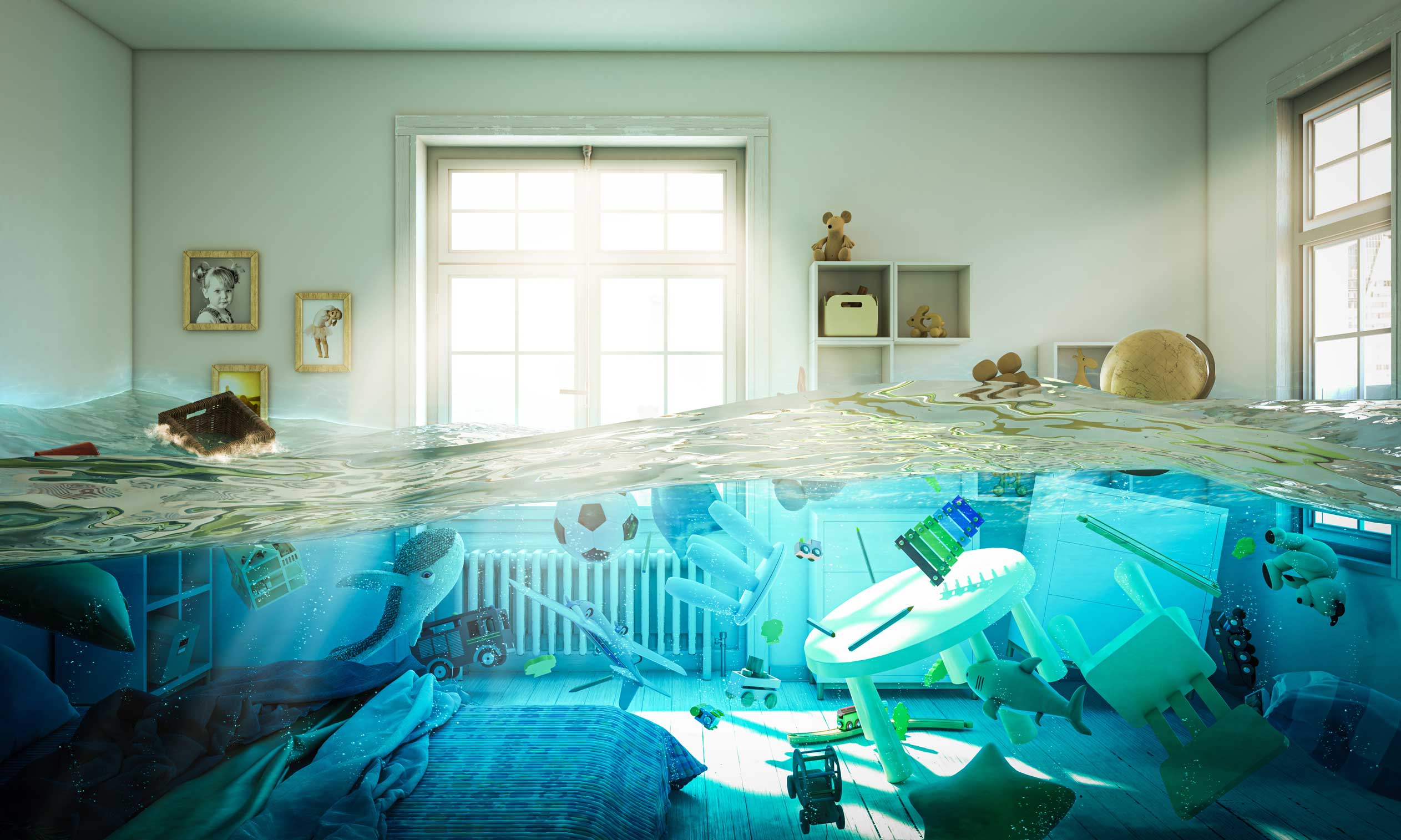 flooded room